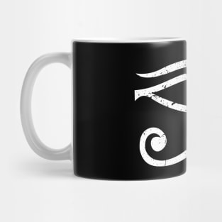 eye of horus distressed design in white Mug